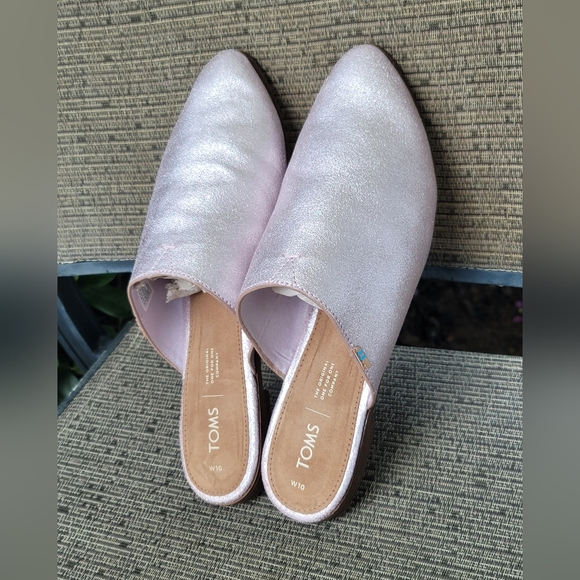 Toms Jutti Mule Metallic Leather Lavendar Mules, Size 10 - Picture 6 of 10